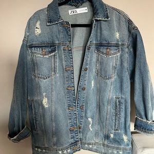 distressed jean jacket